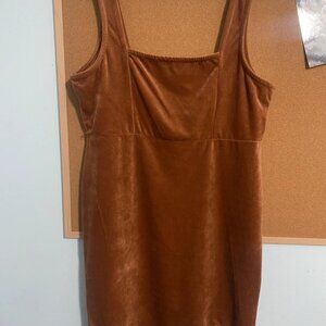 Cute brown velvet mini dress